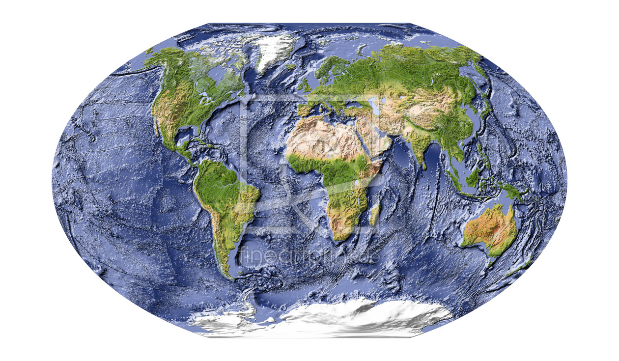 Bild-Nr.: 9977065 Weltkarte mit Meeresbodenrelief erstellt von AridOcean