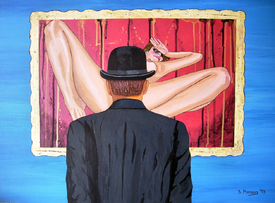 Man with bowler in front of nude/10991766