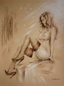 Frau in High Heels - erotische Malerei/11181420