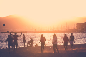 Volleyball im Sonnenuntergang/11735014