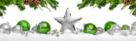 Weihnachtsdekoration in silber und grün/12506504