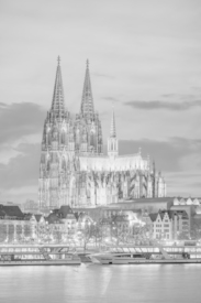 Kölner Dom am Abend schwarz-weiß/12813315