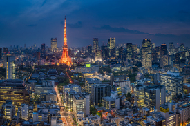 Tokyo Skyline mit Tokyo Tower bei Nacht/12813410