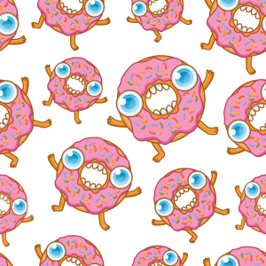 Bild-Nr: 9015416 Hungrige Karikatur Donuts Erstellt von: patterndesigns-com