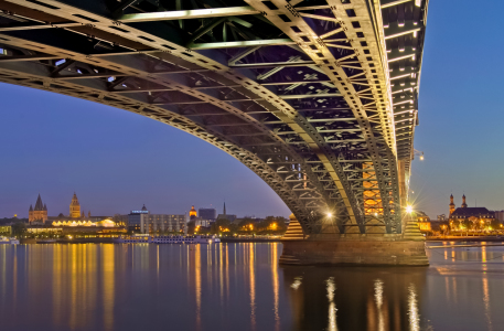 Bild-Nr: 9701140 Mainz Panorma mit Theodor Heuss Brücke  Erstellt von: FineArtImages