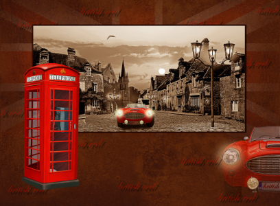 Bild-Nr: 10430129 Collage british red mit englischer Telefonzelle Erstellt von: Mausopardia