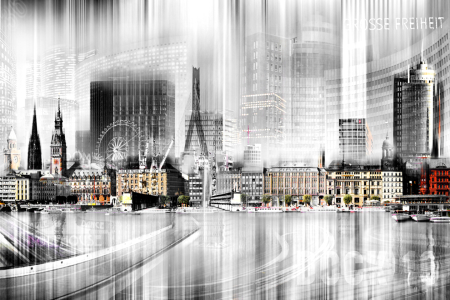 Bild-Nr: 10566866 Hamburg Skyline Abstrakte Collage Erstellt von: Galerie-Fotoeffekt