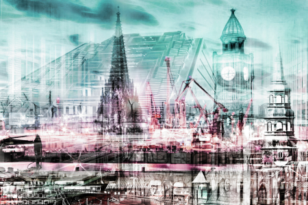 Bild-Nr: 10574485 Hamburg Skyline Abstrakte Erstellt von: Galerie-Fotoeffekt
