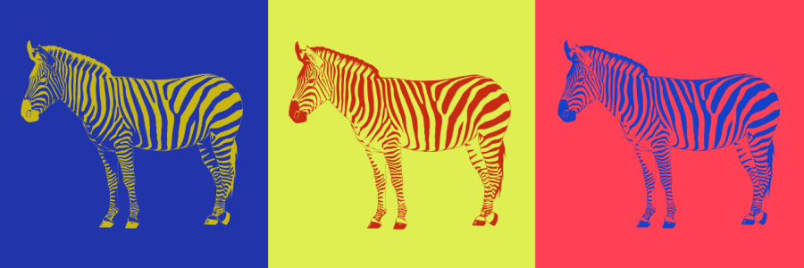 Bild-Nr: 10753691 POP-ART Zebras bunt Dreiteiler Erstellt von: Mausopardia