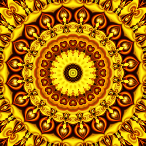 Bild-Nr: 10972934 Mandala gelbe Herzen Erstellt von: Christine Bässler