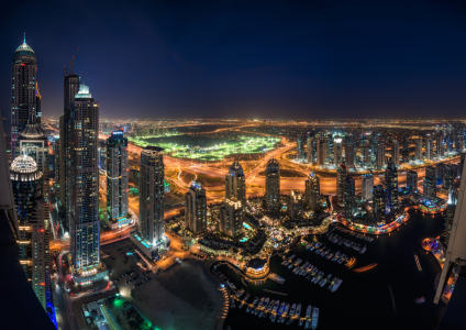 Bild-Nr: 11491207 Dubai - Marina Skyline Panorama bei Nacht Erstellt von: Jean Claude Castor