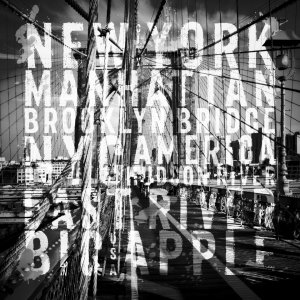 Bild-Nr: 11855060 NYC Brooklyn Bridge Typografie No1 Erstellt von: Melanie Viola
