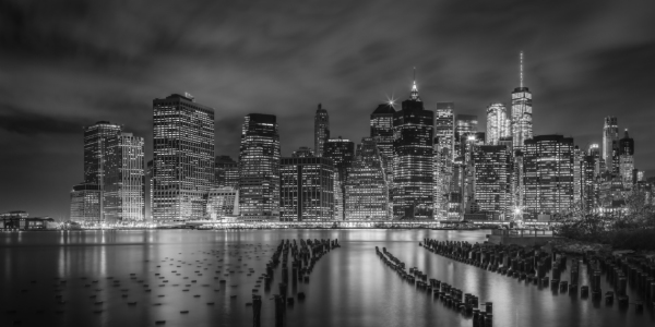 Bild-Nr: 11924435 NEW YORK CITY Monochrome Impression bei Nacht Erstellt von: Melanie Viola