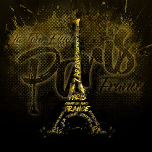 Bild-Nr: 11932932 Digital-Art Eiffelturm - Goldene Flammen  Erstellt von: Melanie Viola