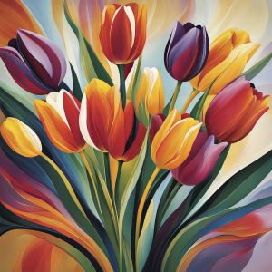 Bild-Nr: 12800500 Tulpen Bunter Blumenstrauß KI Erstellt von: XYRIUS