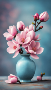 Bild-Nr: 12817453 Magnolie Blütenzweig in Vase KI Erstellt von: XYRIUS
