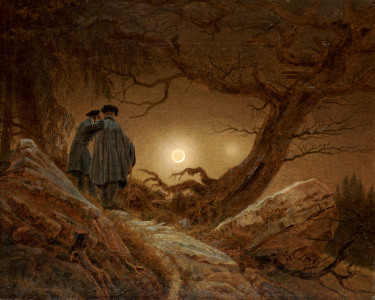 Bild-Nr: 30000290 Men Contempl.Moon / C.D.Friedrich / C19 Erstellt von: Friedrich, Caspar David