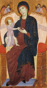 Bild-Nr: 30002120 Duccio / Enthroned Mary w.Child / Paint. Erstellt von: Duccio (di Buoninsegna)