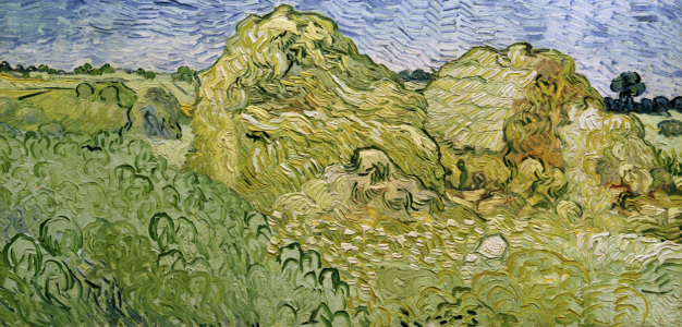 Bild-Nr: 30003296 V.v.Gogh, Field w.Wheat Stacks/Ptg./1890 Erstellt von: van Gogh, Vincent