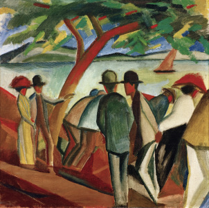 Bild-Nr: 30005318 A.Macke, Spaziergänger am See Erstellt von: Macke, August