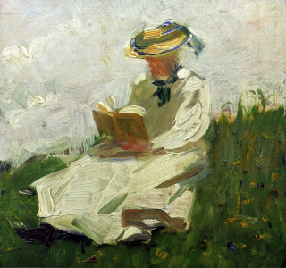 Bild-Nr: 30005668 F.Marc / Woman Reading Outdoors / 1906 Erstellt von: Marc, Franz