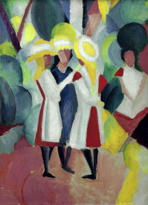 Bild-Nr: 30006018 Macke / Three girls with yellow... Erstellt von: Macke, August