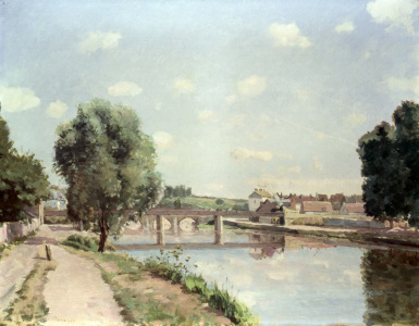 Bild-Nr: 30006240 Pissarro / The railway bridge / c.1875 Erstellt von: Pissarro, Camille