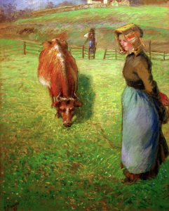 Bild-Nr: 30006316 C.Pissarro, Bäuerin mit Kuh Erstellt von: Pissarro, Camille