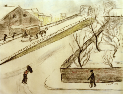 Bild-Nr: 30006558 A.Macke, Straßenecke im Schnee, 1911 Erstellt von: Macke, August