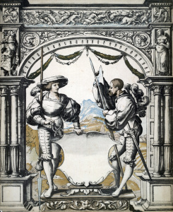 Bild-Nr: 30008395 H.Holbein d.J., Scheibenriß mit Landskn. Erstellt von: Hans Holbein der Jüngere