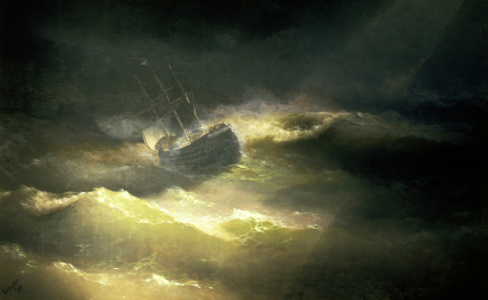 Bild-Nr: 30008649 I.K.Aivasovsky / Ship in Storm / 1892 Erstellt von: Aiwasowski, Iwan Konstantinowitsch