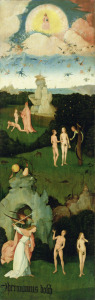Bild-Nr: 31000093 The Haywain: left wing of the triptych depicting the Garden of Eden, c.1500 Erstellt von: Bosch, Hieronymus