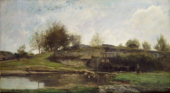 Bild-Nr: 31000334 The Lock at Optevoz, 1855 Erstellt von: Daubigny, Charles-François