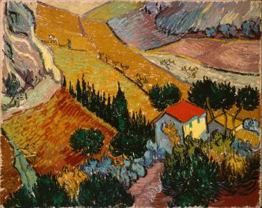 Bild-Nr: 31001356 Landscape with House and Ploughman, 1889 Erstellt von: van Gogh, Vincent