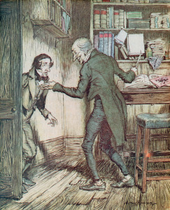 Bild-Nr: 31001457 Scrooge and Bob Cratchit, from Dickens' 'A Christmas Carol' Erstellt von: Rackham, Arthur