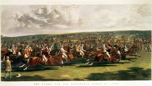 Bild-Nr: 31001582 The Start of the Memorable Derby of 1844, engraved by Charles Hunt Erstellt von: Herring Snr, John Frederick