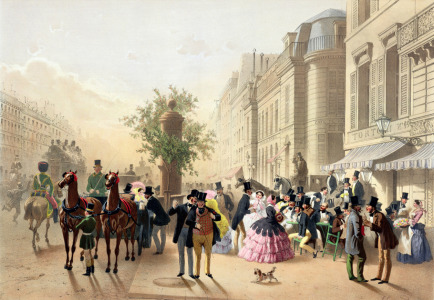 Bild-Nr: 31002242 Boulevard des Italiens, from 'Physionomies de Paris', 1856 Erstellt von: Guerard, Eugene Charles Francois