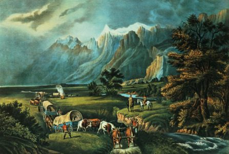 Bild-Nr: 31002450 The Rocky Mountains: Emigrants Crossing the Plains, 1866 Erstellt von: Currier, Nathaniel and Ives, J.M.