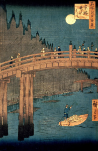 Bild-Nr: 31002620 Kyoto bridge by moonlight, from the series '100 Views of Famous Place in Edo', p Erstellt von: Hiroshige, Ando