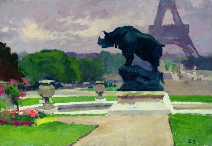 Bild-Nr: 31002679 The Trocadero Gardens and the Rhinoceros by Jacquemart Erstellt von: Renoux, Jules Ernest