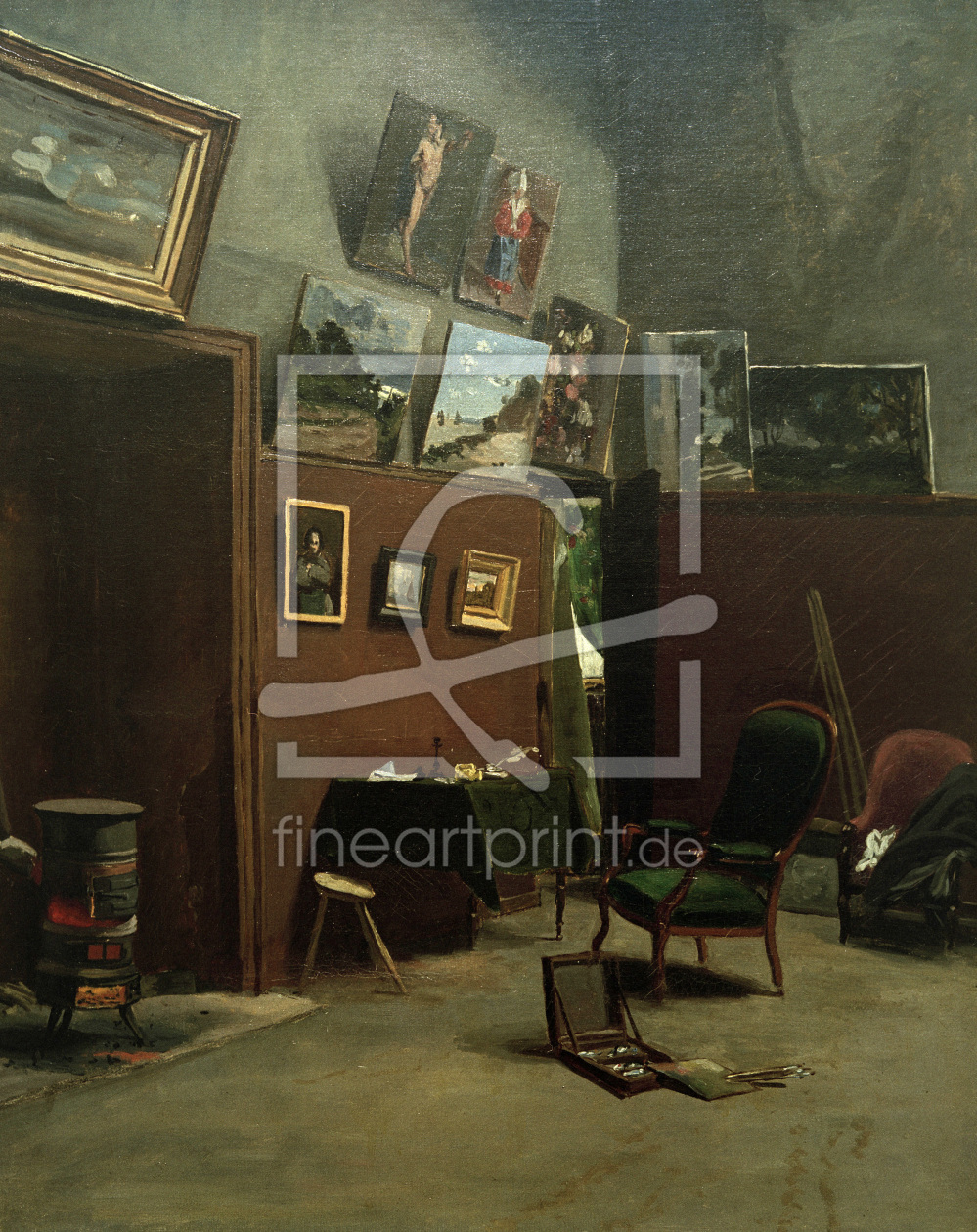 Frederic Bazille L'atelier de Bazille as a canvas print