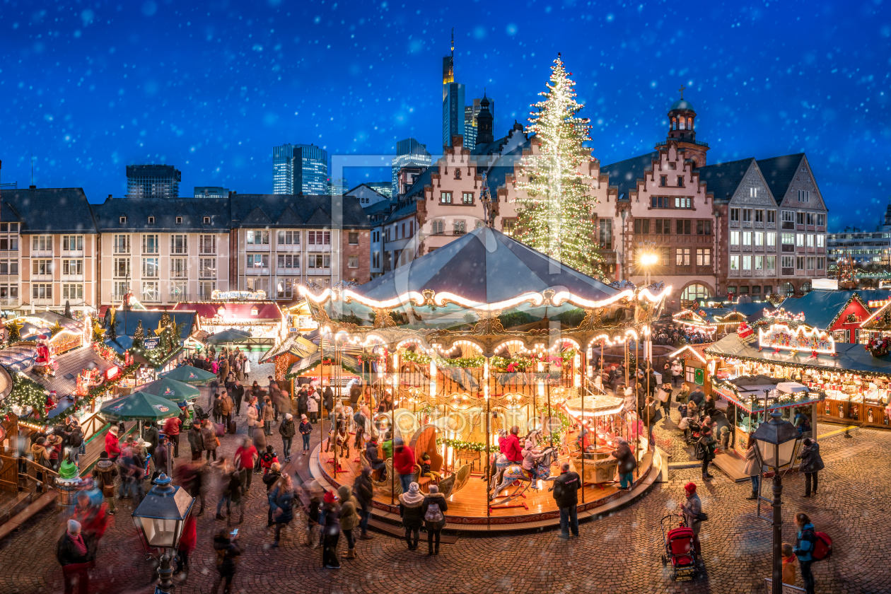 Weihnachtsmarkt in Frankfurt am Main als Leinwandd...