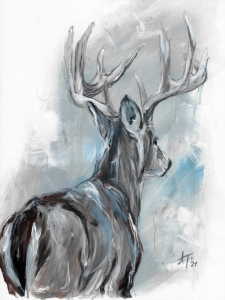 Picture no: 12474107 Winterhirsch hirsch tiermalerei Deer Created by: Annett Tropschug