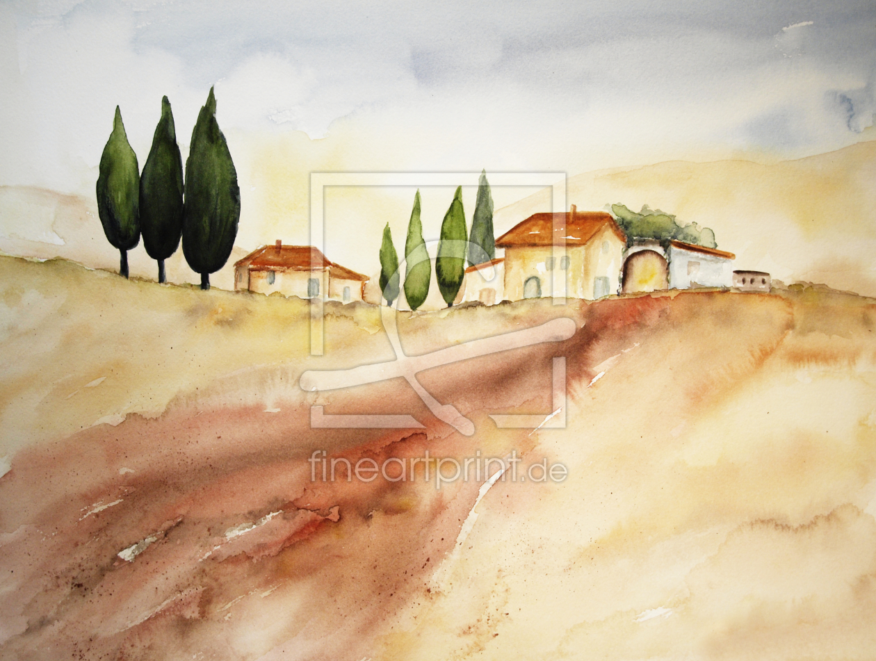 Bild-Nr.: 10009667 Landschaft Toskana - Aquarell erstellt von Galerie-Fotoeffekt