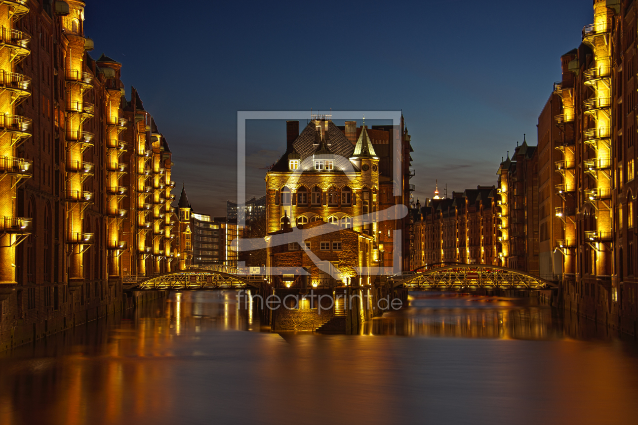 Bild-Nr.: 10025977 Speicherstadt bei Nacht erstellt von Klaus Kehrls