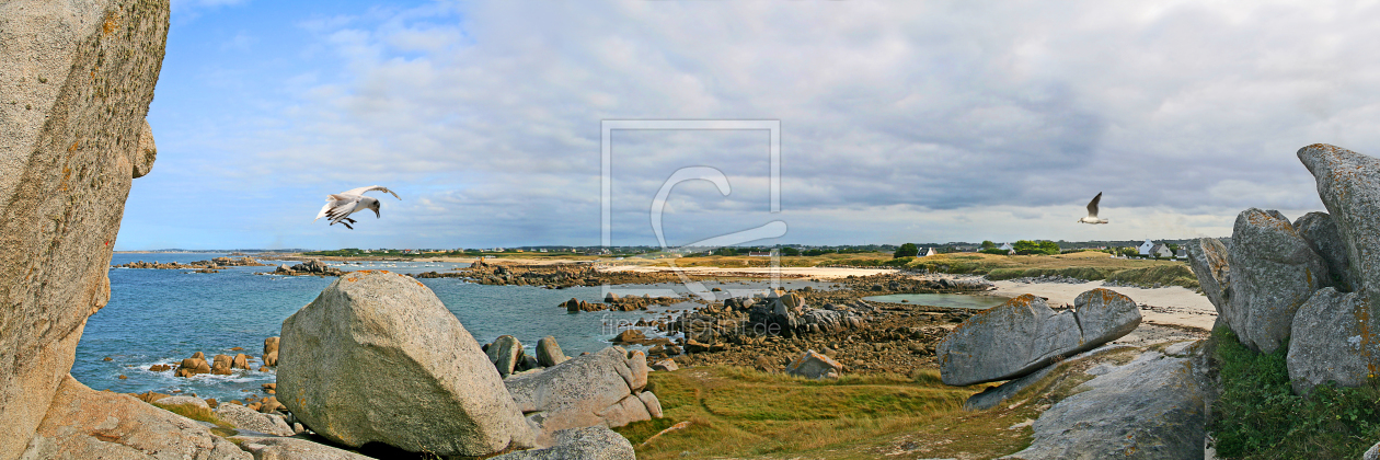 Bild-Nr.: 10042741 Steinige Küste der Bretagne in Panorama erstellt von Mausopardia