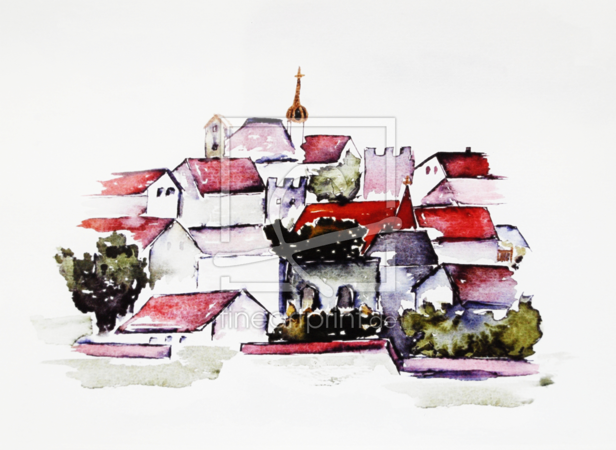 Bild-Nr.: 10058281 Altstadt - Aquarell  erstellt von Galerie-Fotoeffekt