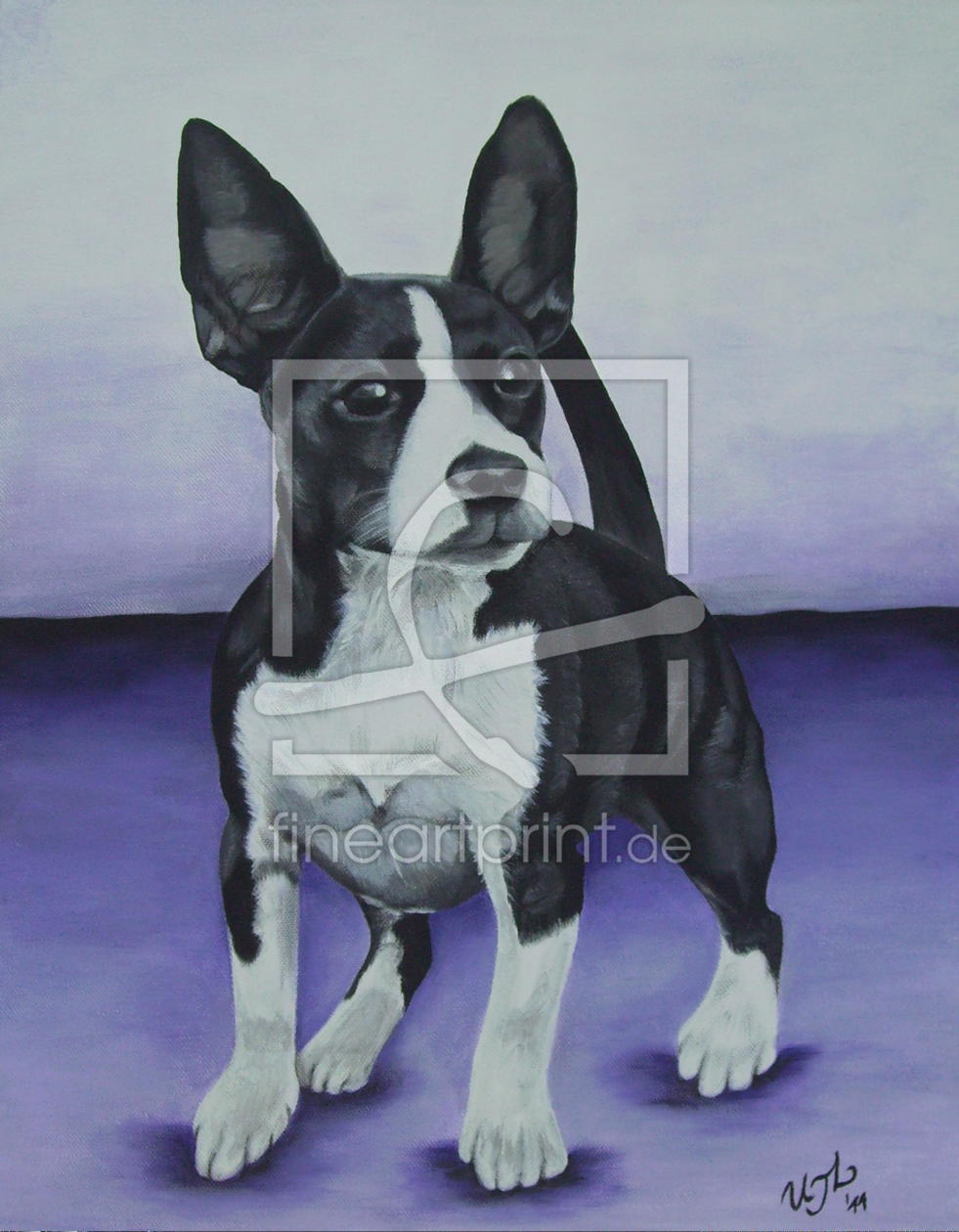 kleiner Hund mit großen Ohren perfectly printed on sla…