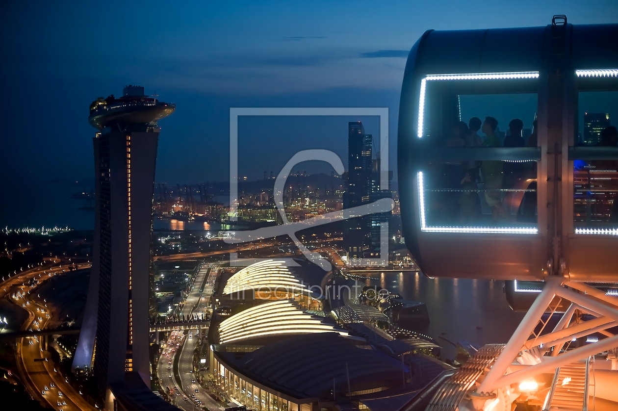 Bild-Nr.: 10178893 Singapur - Ausblick aus dem Flyer auf die Skyline mit Marina Bay Sands erstellt von fotos4fun
