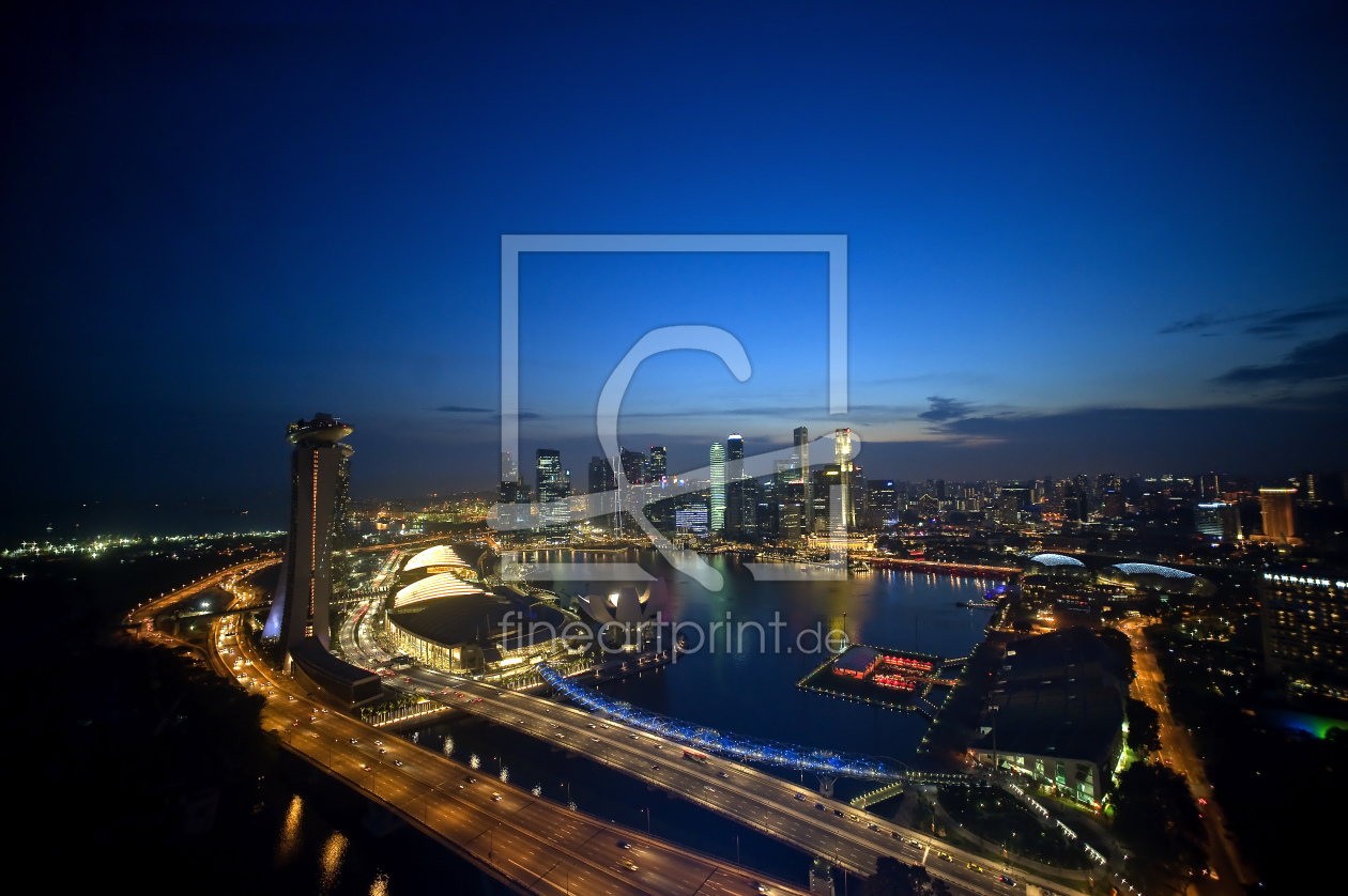 Bild-Nr.: 10178899 Singapur - Ausblick aus dem Flyer auf die Skyline mit Marina Bay Sands erstellt von fotos4fun